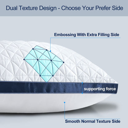 2 Pack Cooling Queen Size Pillows for Sleepers