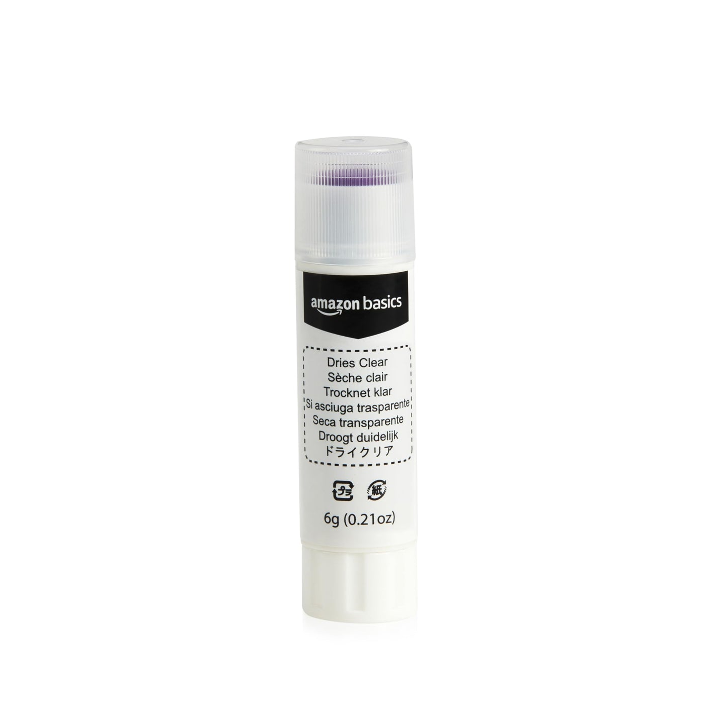 Amazon Basics - Washable School Glue Sticks, Dries Clear, Purple, 0.21 oz (Pack of 2)