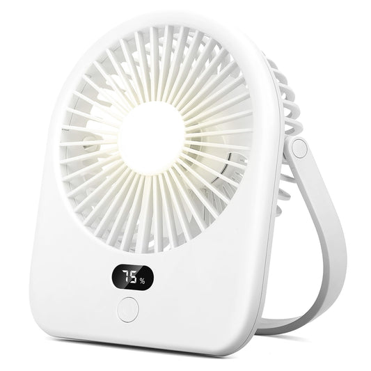 Portable Rechargeable Desk Fan with LED Light