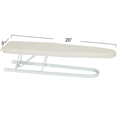 Household Essentials Basic Sleeve Mini Ironing Board | Natural Cover and White Finish | 4.5" x 20" Ironing Surface