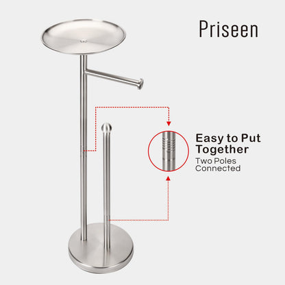 Toilet Paper Holder Stand with Phone Shelf