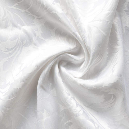 Lahome Elegant Damask Jacquard Tablecloth - Polyester Fabric Spillproof Water Resistant Washable Table Cover for Kitchen Dining Room Wedding Party Home Decor (White, Rectangle - 60" x 84")