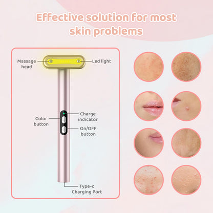 LED Face Massager with Red Light Therapy