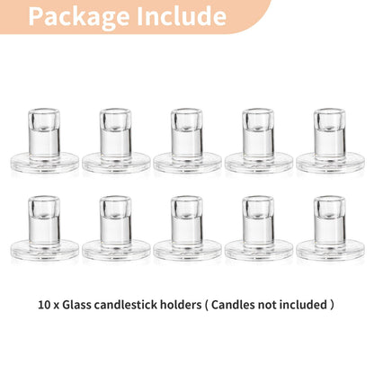 NUPTIO Set of 10 Clear Candle Holders