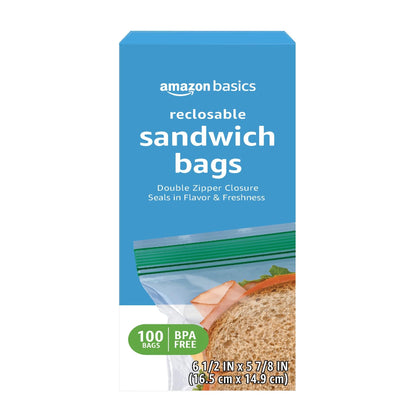 Amazon Basics Double Zipper Sandwich Storage Bags