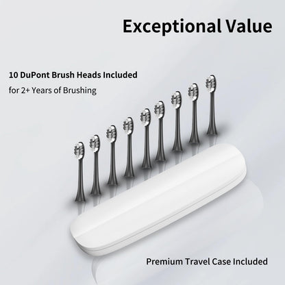 Electric Toothbrush Set with 10 Brush Heads