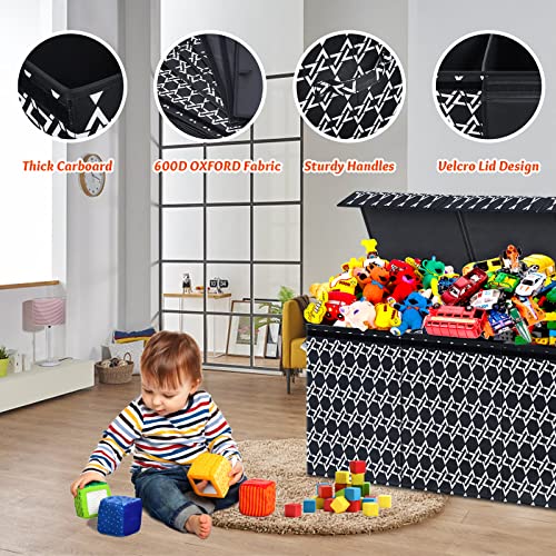 Large Toy Box, Toy Box for Boys, Toy Chest Storage, Collapsible Sturdy Kids Storage Bins with Lid & Handles, Extra Large Toy Box Chest Storage Organizer for Nursery,Playroom,Closet, 40.6"x14"x16.5"