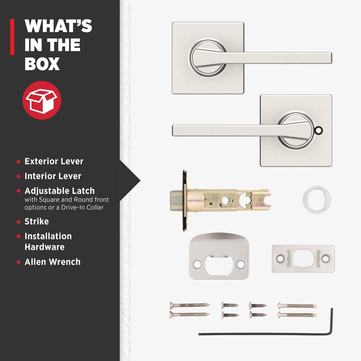 Kwikset Casey Satin Nickel Passage Door Lever