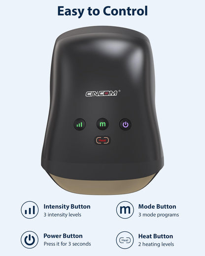 CINCOM Cordless Hand Massager with Heat and Compression
