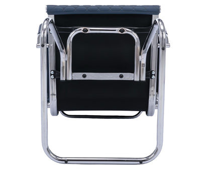 VESCASA Office Guest Chairs with Rhombic Grid Design Back, Faux Leather Reception Chairs with Arms for Meeting/Waiting/Conference Room with Chrome Metal Sled Base, Set of 4, Navy Blue
