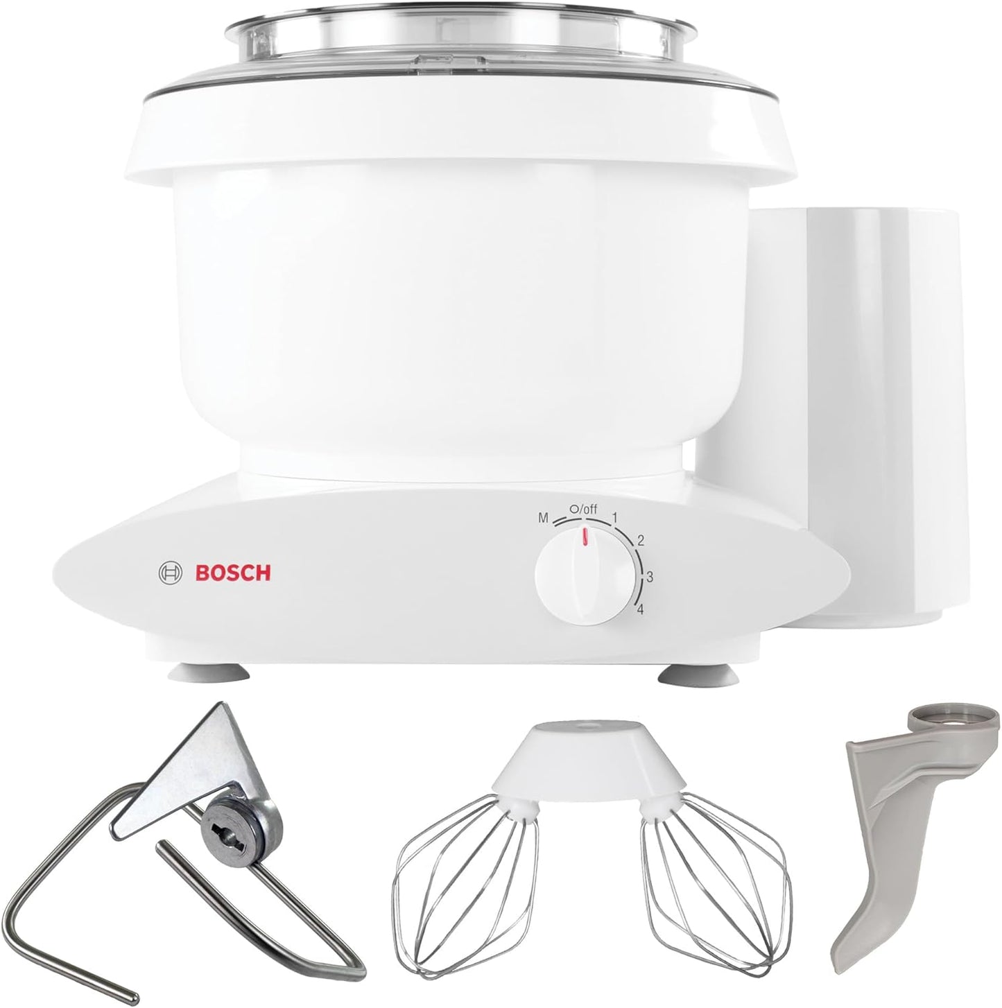 Bosch Universal Plus Stand Mixer with NutriMill Baker's Pack Accessory Bundle including Bowl Scraper, Cookie, and Cake Paddles