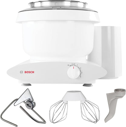 Bosch Universal Plus Stand Mixer with NutriMill Baker's Pack Accessory Bundle including Bowl Scraper, Cookie, and Cake Paddles