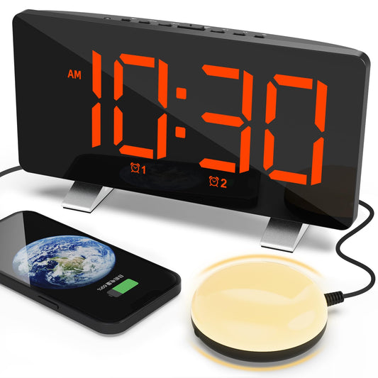 Vibrating Alarm Clock with Bed Shaker