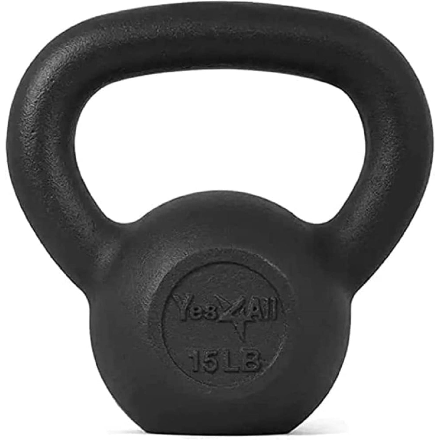 Yes4All 15 lbs Solid Cast Iron Kettlebell