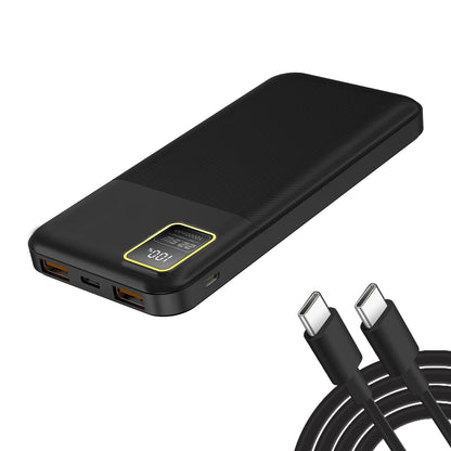 YUMGOOD Portable Charger, 22.5W 10000mAh 5V/3.1A Fast Charging Power Bank, USB-C Charger Battery Pack Powerbank with 3-Output & 2-Input LED Display for iPhone, Samsung, iPad, Tablet, etc(Black)