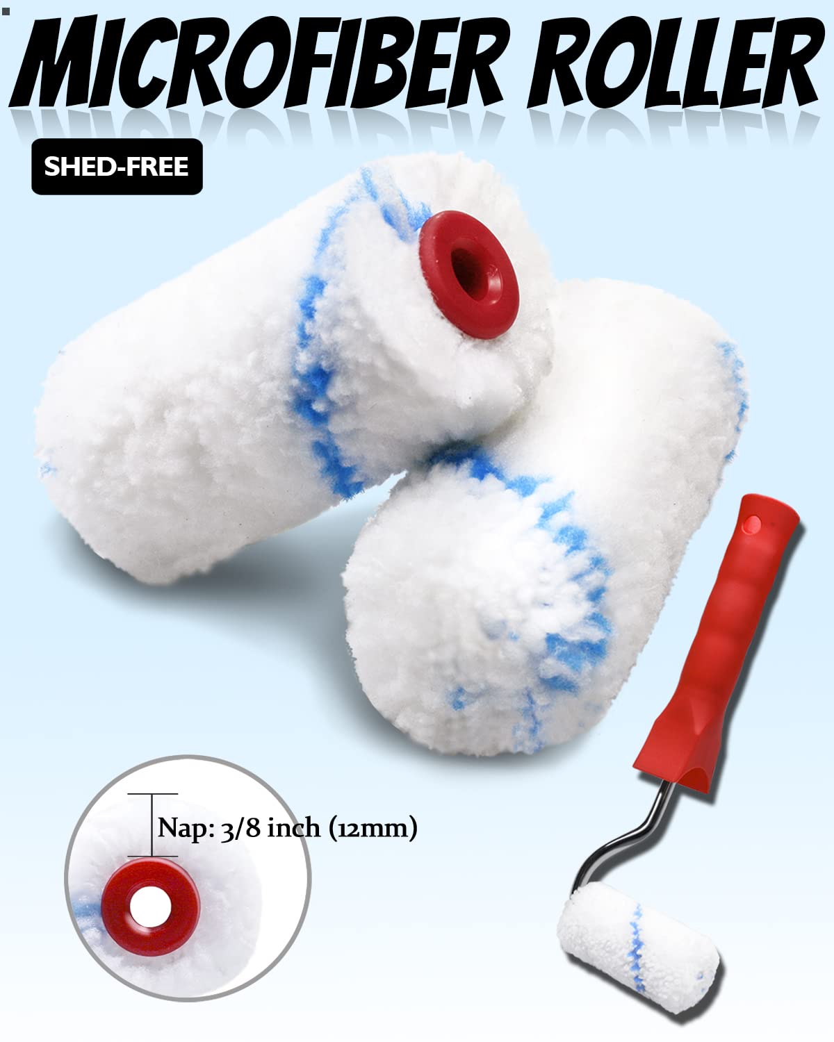PinStone 16pcs Paint Roller Kit for Touch-Ups