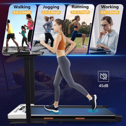 AIRHOT Under Desk Treadmill, Walking Pad 2 in 1 for Walking and Jogging, Portable Walking Treadmill with Remote Control Lanyard for Home/Office, 2.5HP Low-Noise Desk Treadmill in LED Display