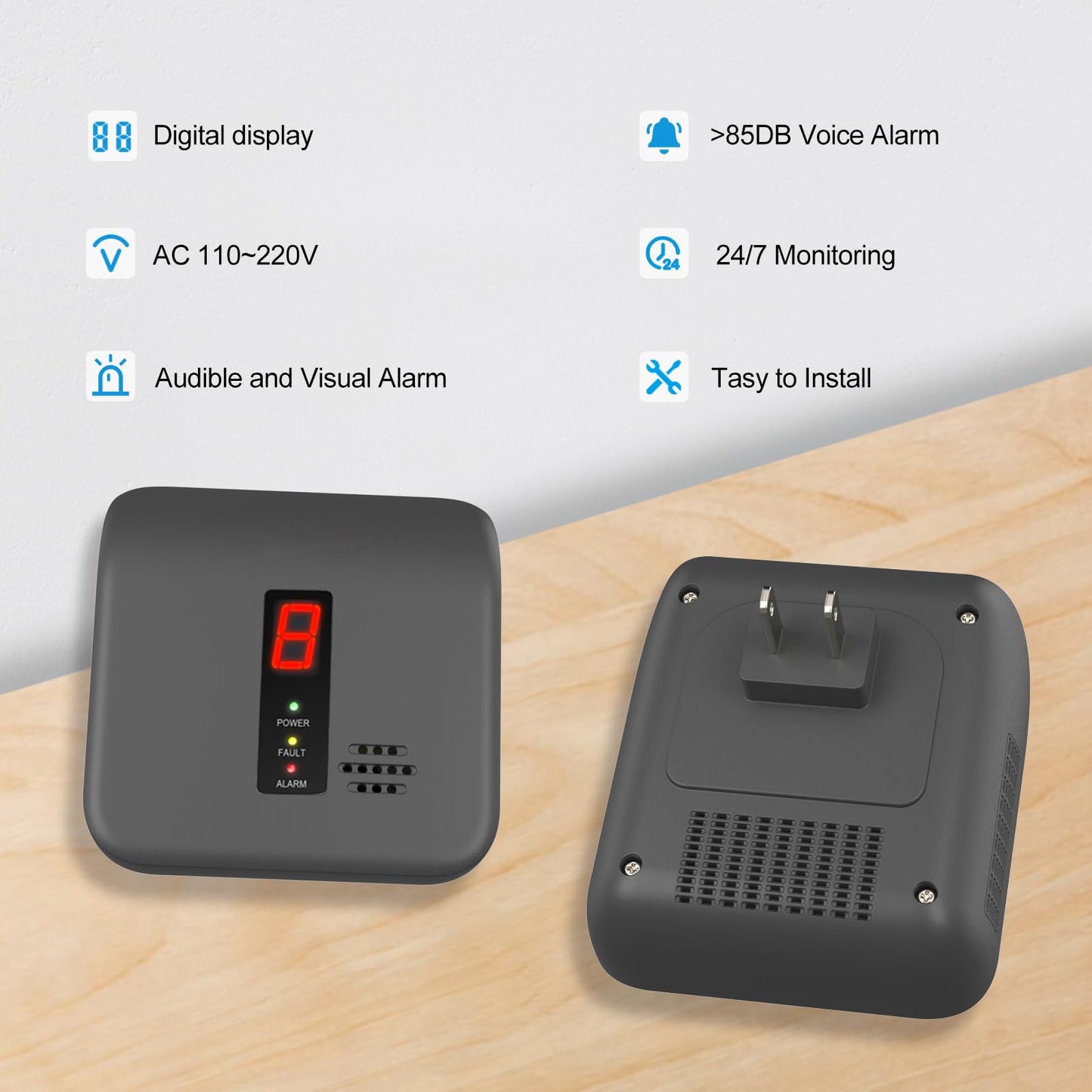2 Pack Gas Leak Detector for Home Safety