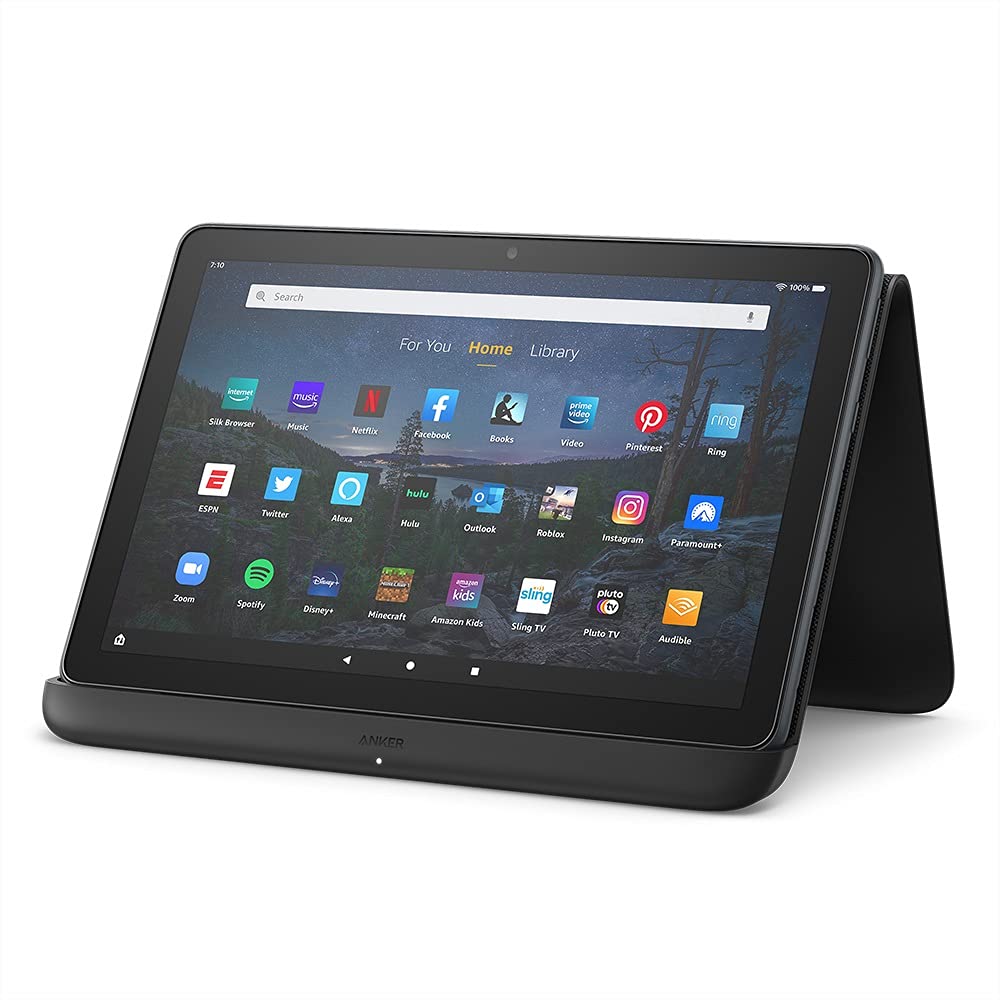 Amazon Fire HD 10 Plus tablet, 10.1" 1080p Full HD display, 32 GB, Slate + Made for Amazon, Wireless Charging Dock, without lockscreen ads