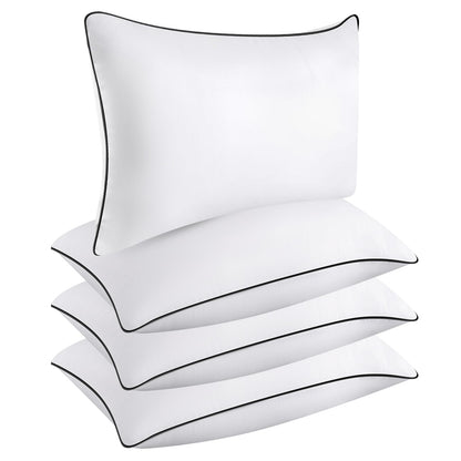 KJJDOO Hotel Quality Cooling Queen Size Bed Pillows Set of 4 - Soft, Firm, and Supportive Down Alternative Pillows for Back, Stomach, and Side Sleepers