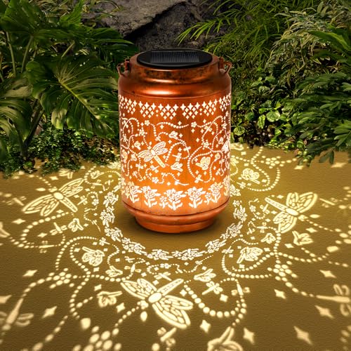 Solar Dragonfly Metal Outdoor Hanging Lantern