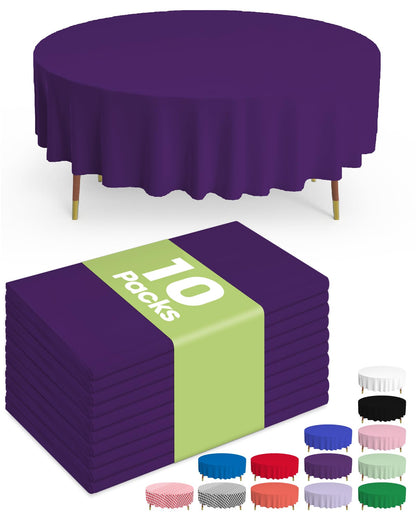 Pureegg Disposable Purple Tablecloths - 10 Pack