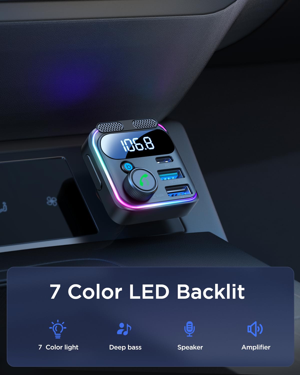 JOYROOM Bluetooth FM Transmitter Car Charger