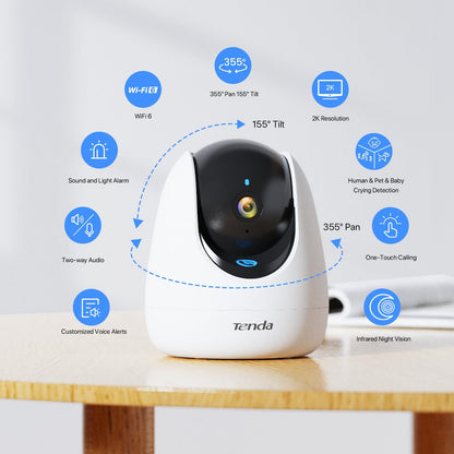 Tenda 2K Indoor WiFi Security Camera with Night Vision