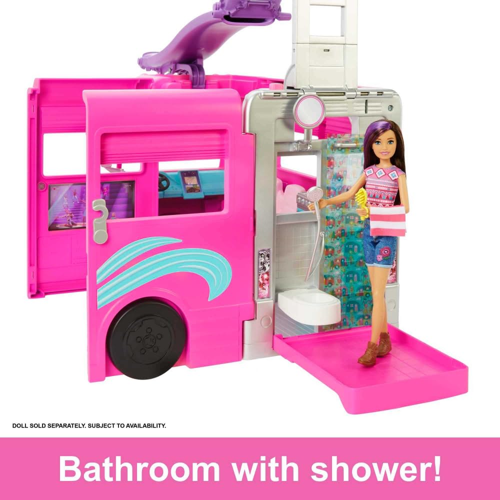 Barbie DreamCamper Playset with 60 Accessories