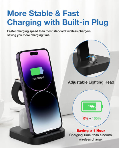 3-in-1 Wireless Charger Dock for Apple Devices