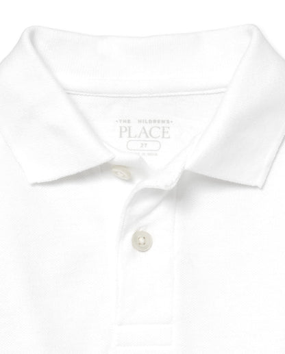 The Children's Place Baby Boys and Toddler Boys Short Sleeve Pique Polo, White, 18-24 MONTHS