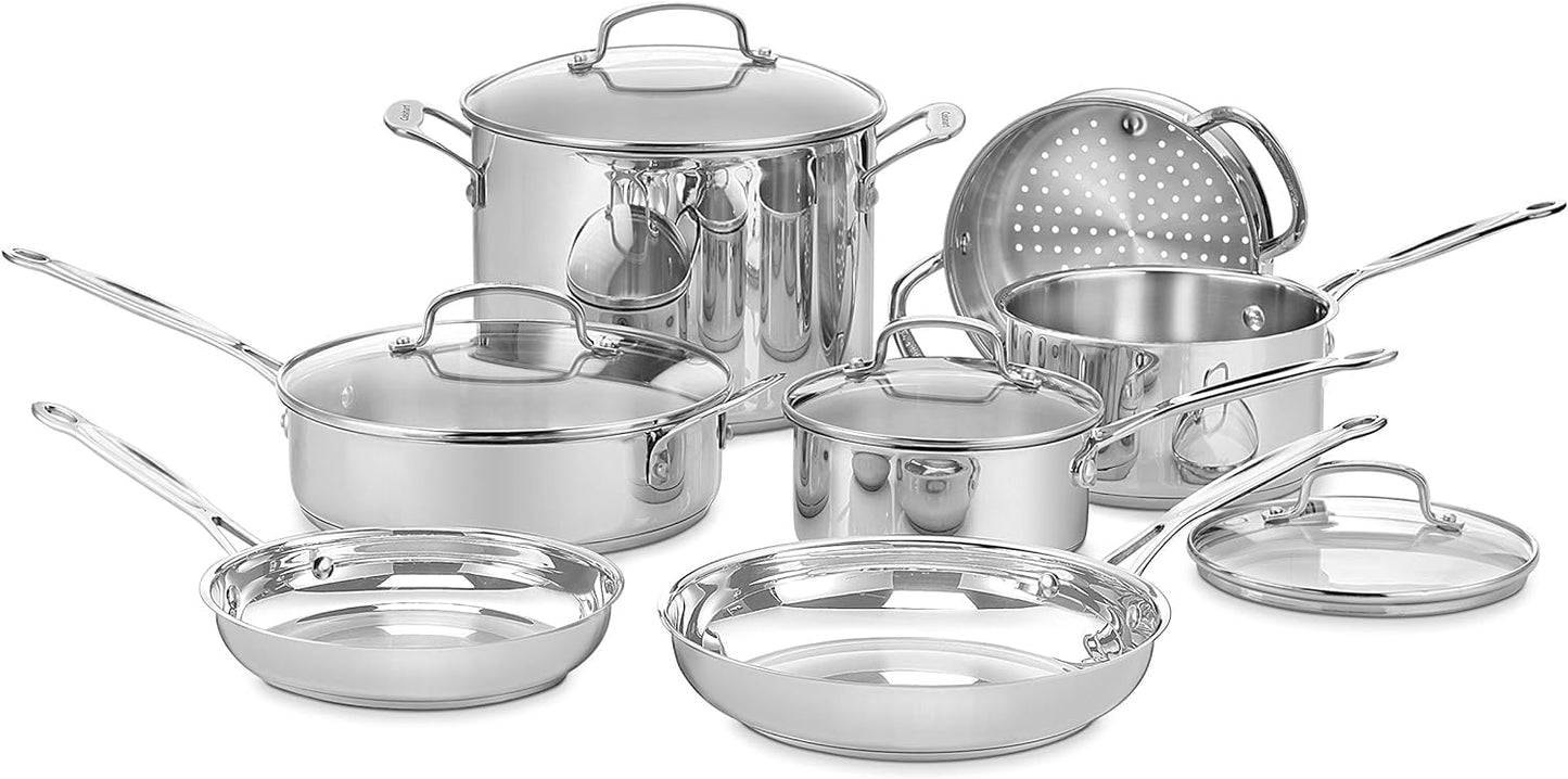 Cuisinart 11-Piece Cookware Set, Chef's Classic Stainless Steel Collection 77-11G