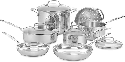 Cuisinart 11-Piece Cookware Set, Chef's Classic Stainless Steel Collection 77-11G