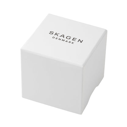 Skagen Women's Riis Three-Hand Rose Gold-Tone Stainless Steel and Blue Leather Band Watch (Model: SKW3090)