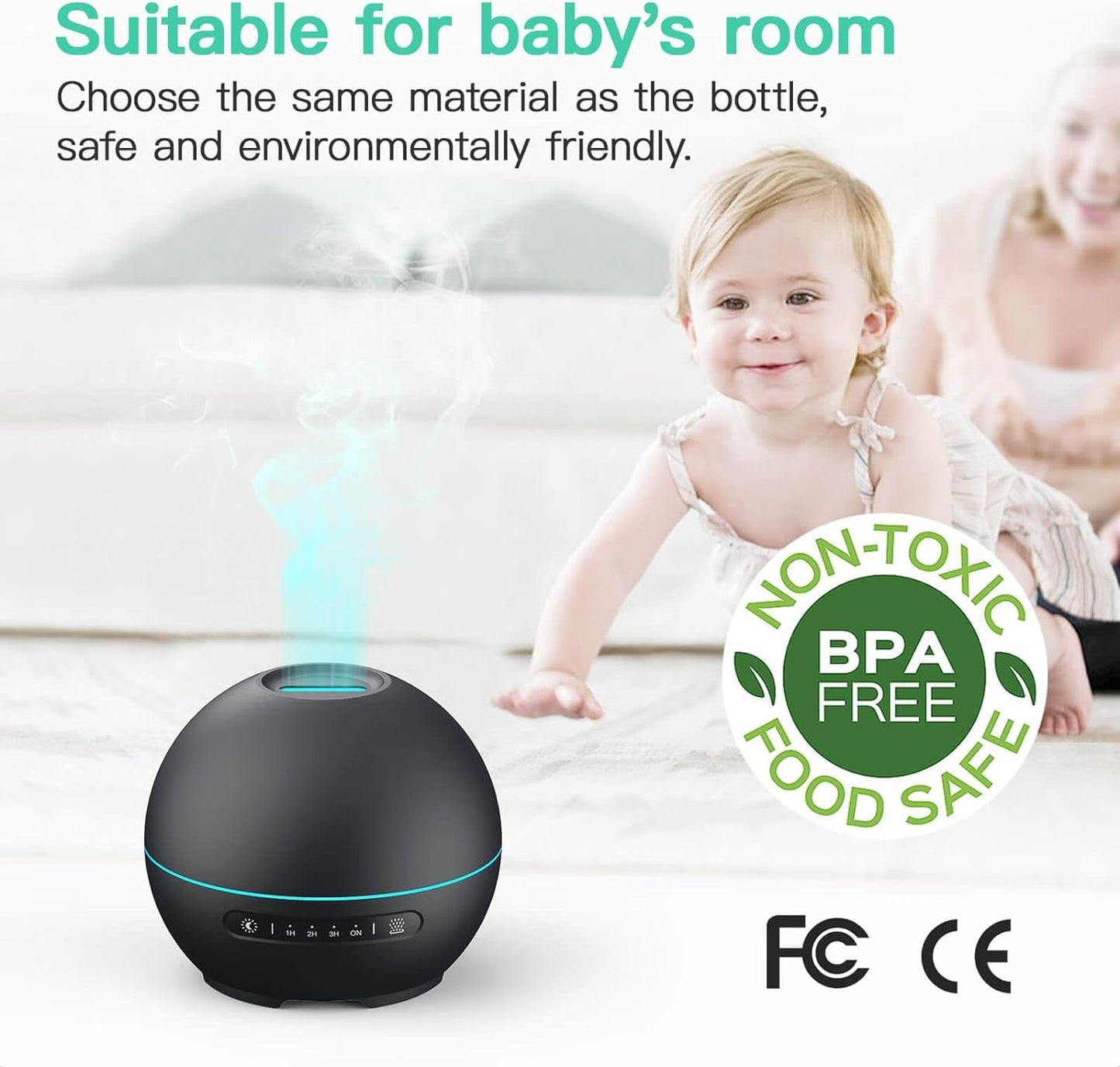 Essential Oil Diffuser with 7 Colors & Timers