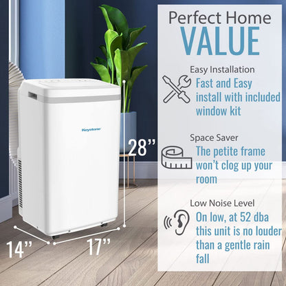 Keystone 10,000 BTU (6,500 BTU DOE) Portable Aire Conditioner, White (KSTAP10MFC)