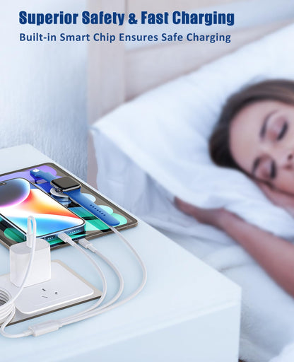 Fast Charging 3-in-1 Apple Watch Charger Cable
