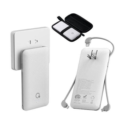 10000mAh Portable Charger with AC Plug & Cables