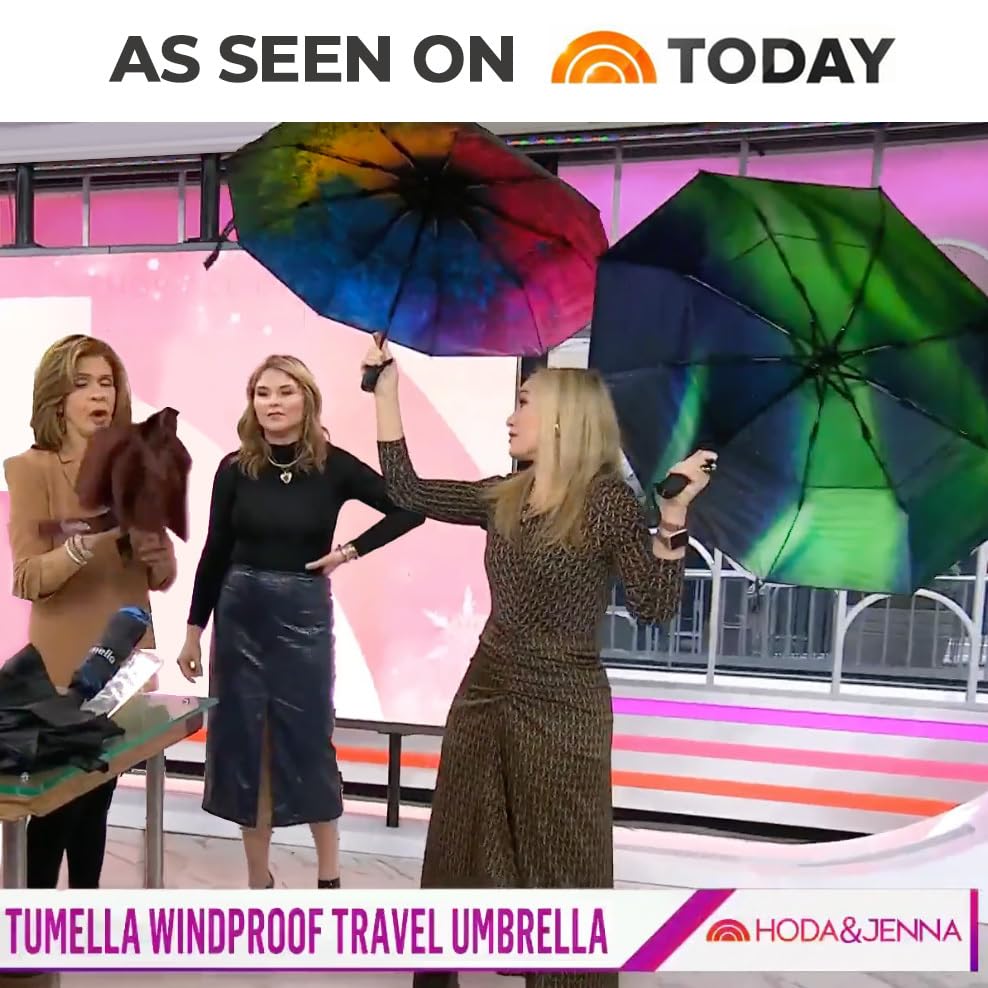 TUMELLA Windproof Compact Travel Umbrella - Automatic