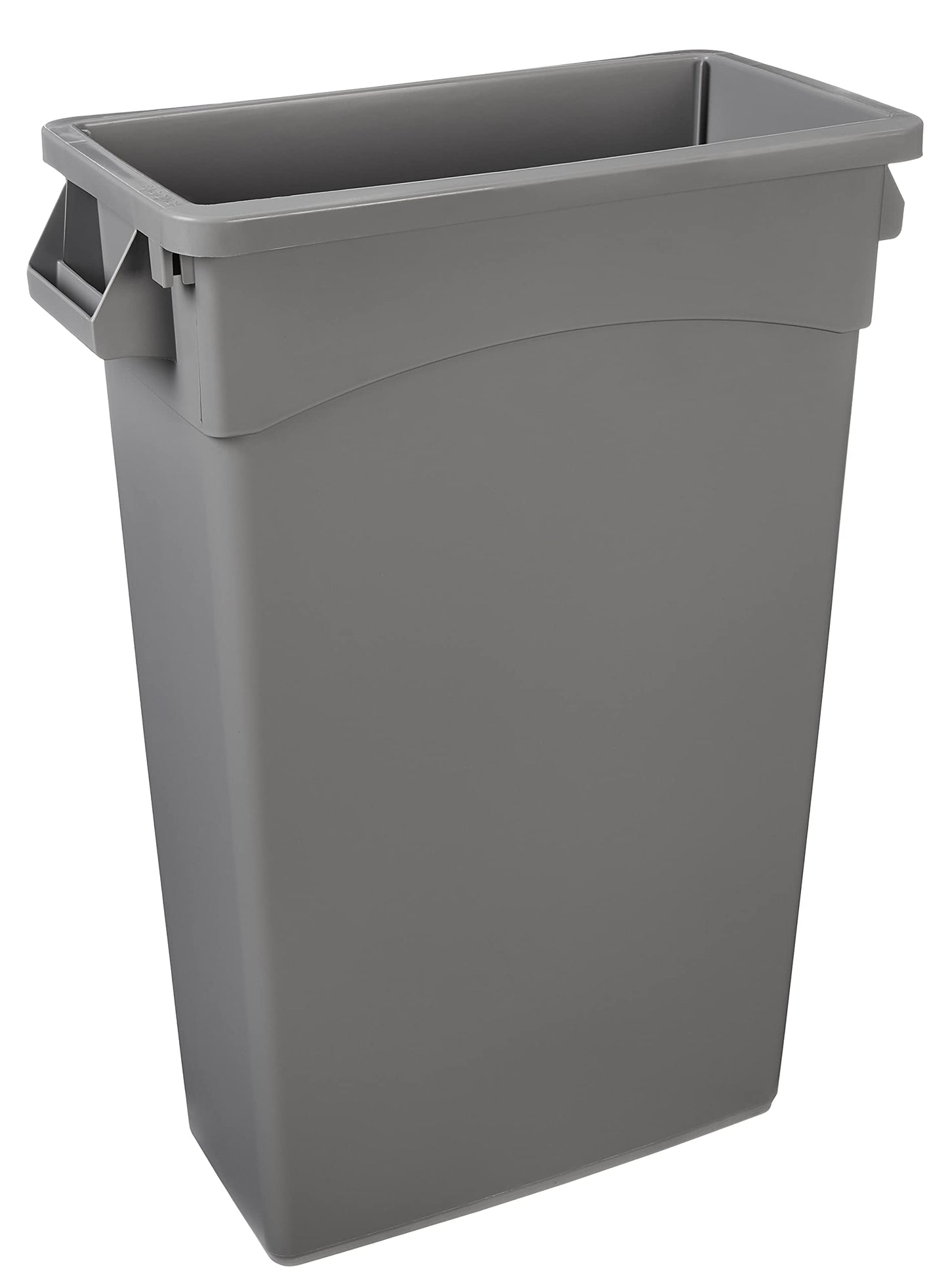 Amazon Basics - Rectangular Commercial Slim Trash Can, 23 gallons (Pack of 1), Grey(Previously AmazonCommercial brand)
