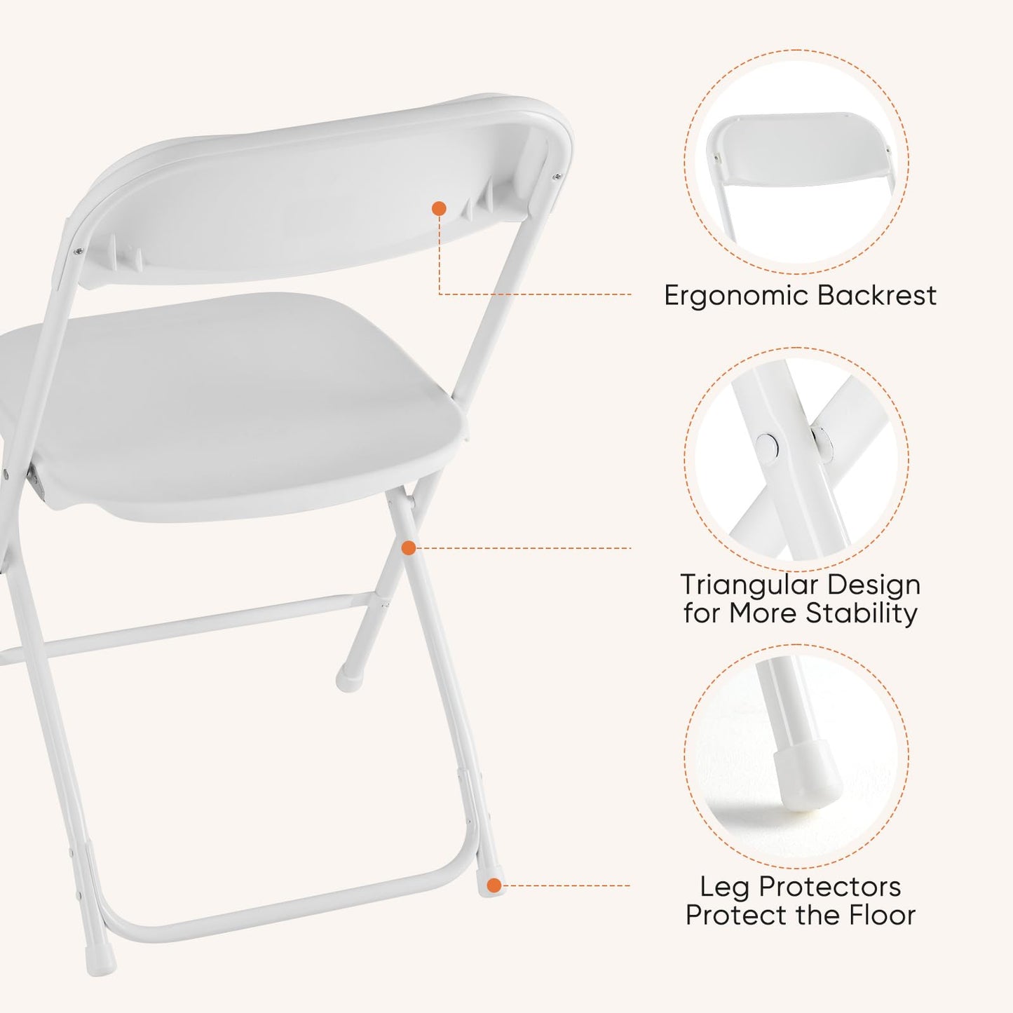 Sweetcrispy 6-Pack Folding Chairs, 330-Pound Capacity