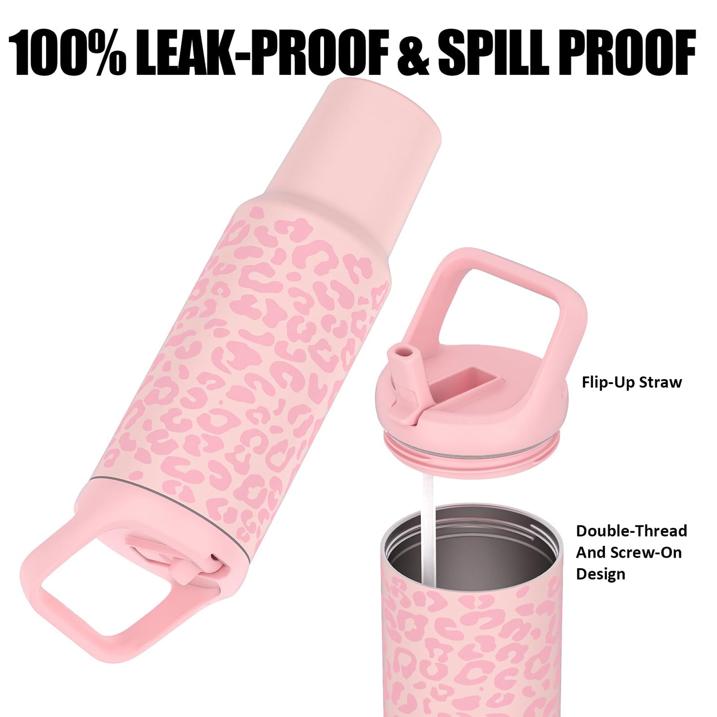 40 oz Insulated Tumbler with Handle and Straw