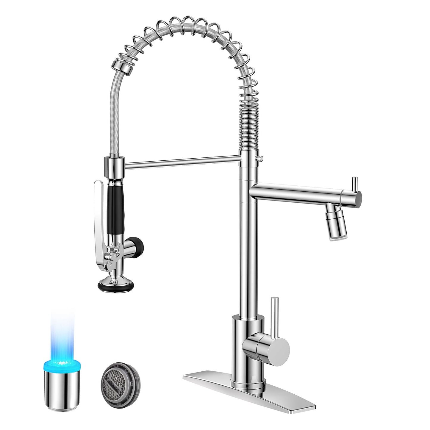 FORIOUS Modern Pull Down Kitchen Faucet with Sprayer