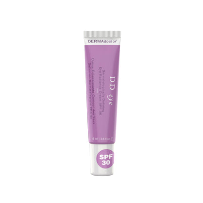 DERMAdoctor DD Caffeine Eye Cream for Dark Circles, Illuminator, Anti Aging, Eye Cream with SPF 30 for Puffiness, Bags Under Eyes, Defining Radiance Under Eyes Cream; Dermatologist Formulated - 0.5 oz