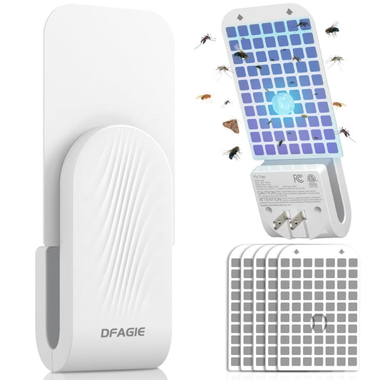 Flying Insect Trap, Mosquito Trap, Fruit Fly Traps for Indoors, 1 Device + 5 Glue Cards, Fly Traps Indoor for Home, Kitchen, Bedroom, Plant Area and Garage