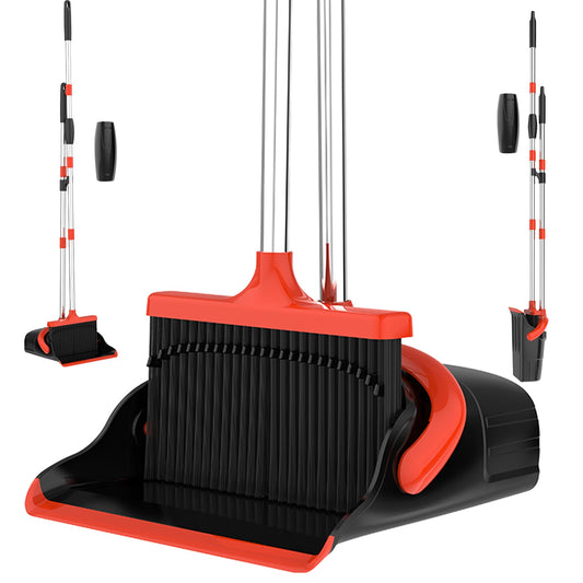 Broom and Dustpan Set with Long Handle