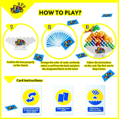 QYLAX 48 Pcs Tetra Tower Game Perfect Family Games for Kids and Adults, Fun 2 Player Balance Game Great for Friends, Parties, Travels