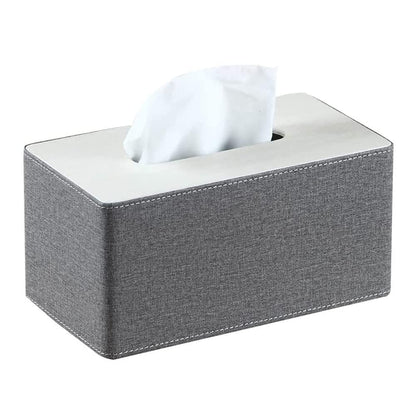 Rectangular PU Leather Tissue Box Holder