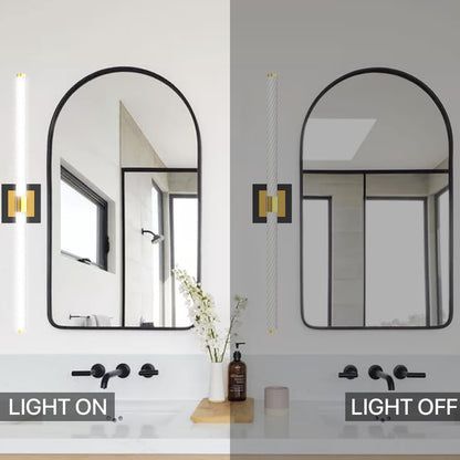 ADD 2 TO YOUR CART ❗ Galental LED Vanity Light, 30inch Dimmable Bathroom Light Fixtures Over Mirror, 15W 6000K Black and Gold Modern Linear Vanity Lights, 360°Sconces Wall Lighting Bar(White Light)