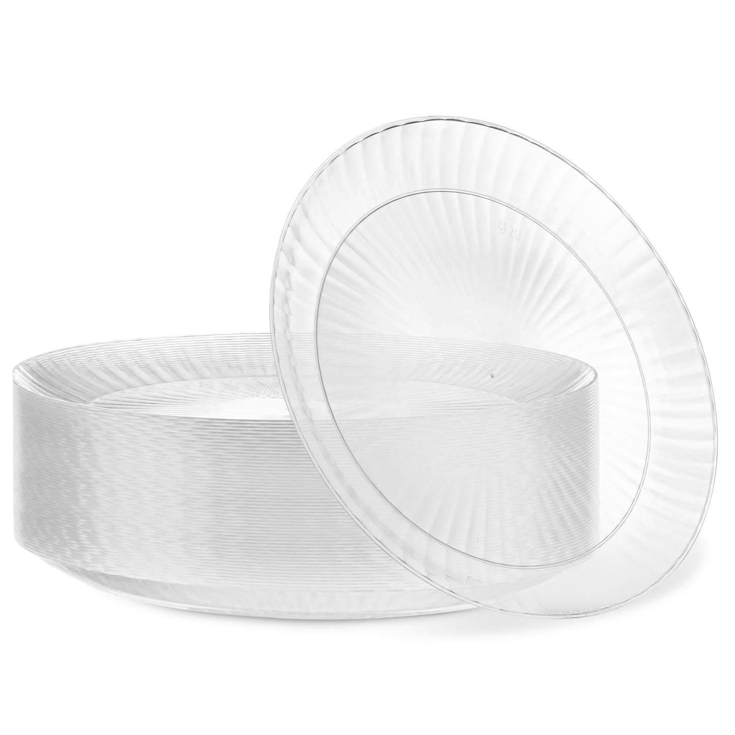 PLASTICPRO 60 Clear Disposable Plastic Plates